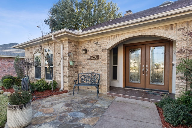 property entrance with french doors