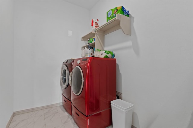 laundry area featuring separate washer and dryer