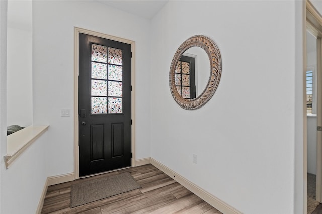 foyer entrance featuring light hardwood / wood-style flooring