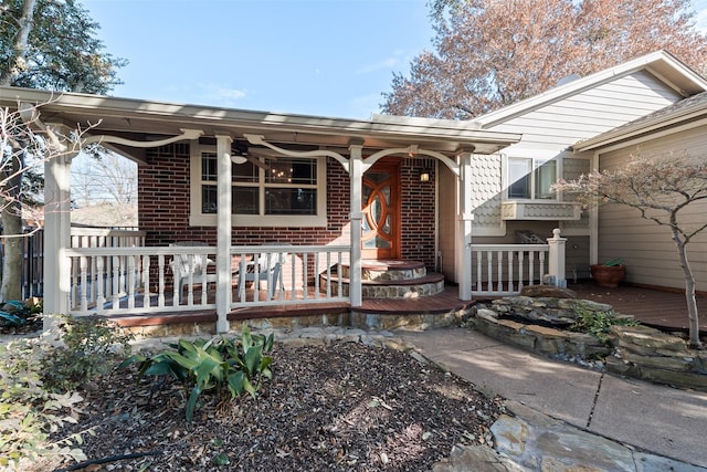 exterior space featuring covered porch