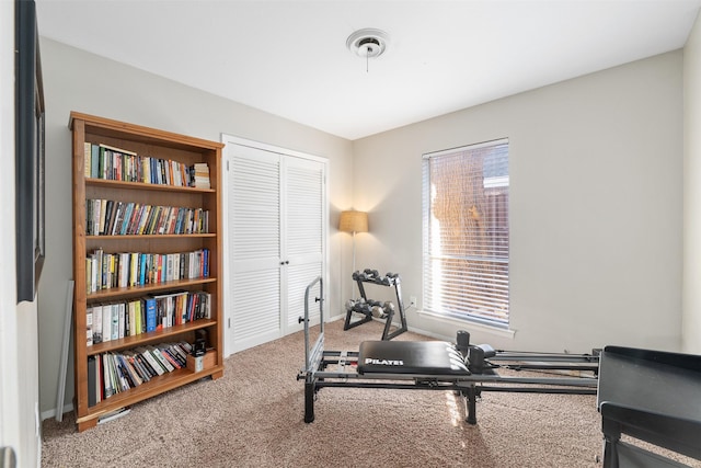 workout area with carpet