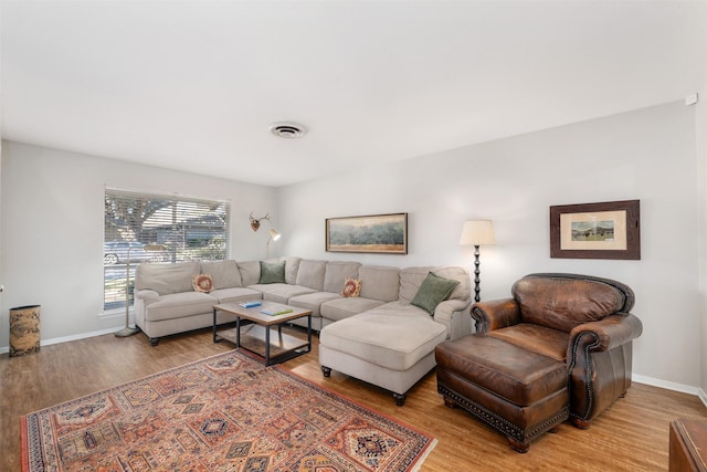 living room featuring hardwood / wood-style flooring