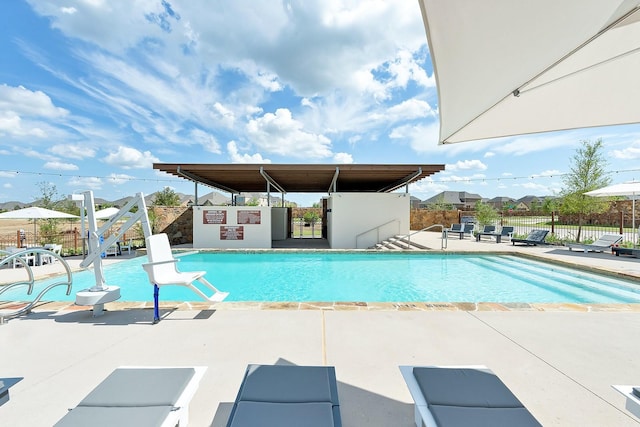 view of pool with a patio