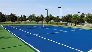 view of tennis court with basketball court