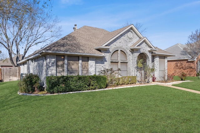 view of front facade featuring a front yard