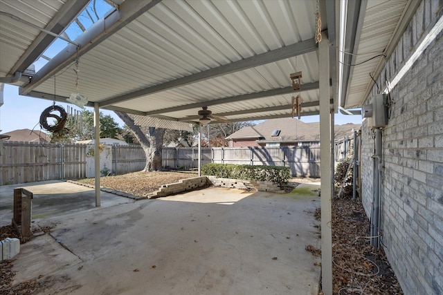 view of patio / terrace featuring ceiling fan