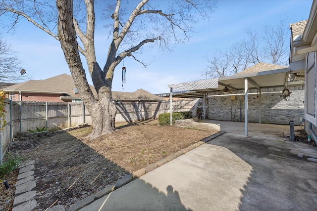 view of yard featuring a patio