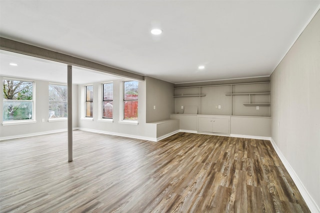 interior space with hardwood / wood-style floors