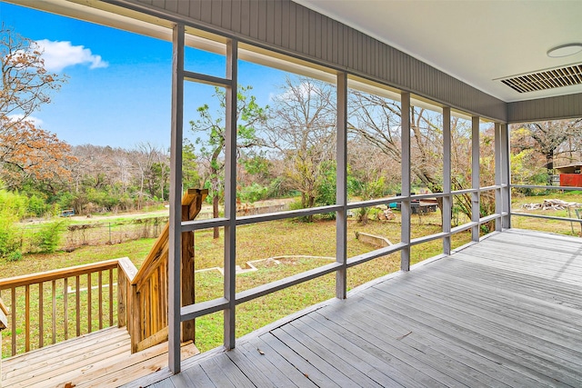 view of unfurnished sunroom