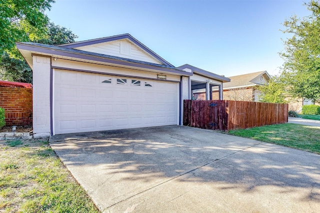 exterior space featuring a garage