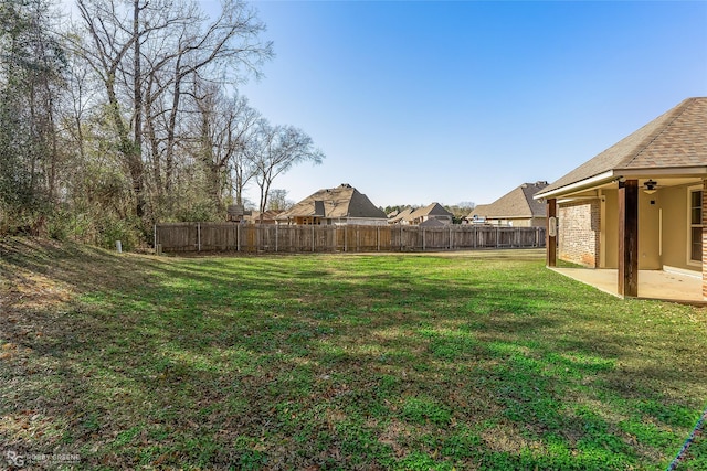 view of yard with a patio area