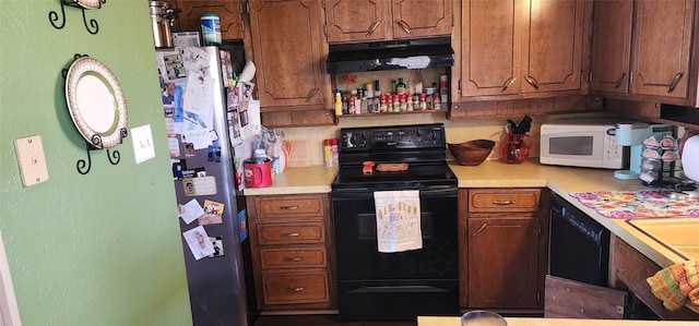 kitchen featuring black appliances