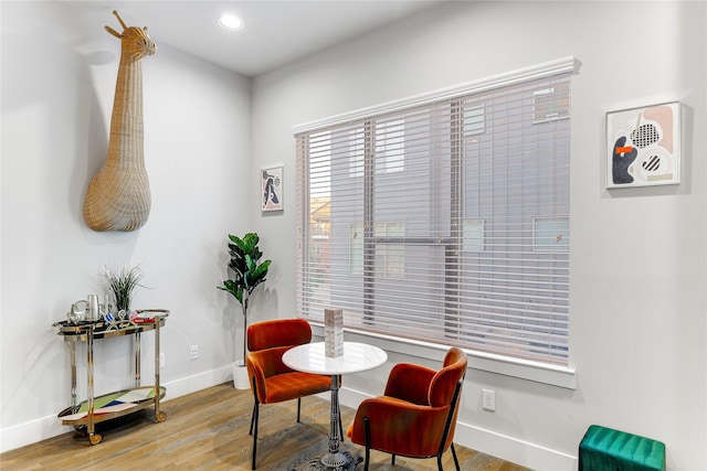 sitting room featuring hardwood / wood-style floors