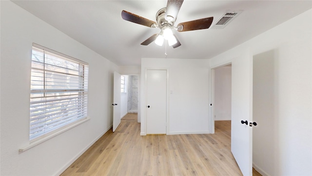 bedroom featuring ceiling fan and light hardwood / wood-style flooring