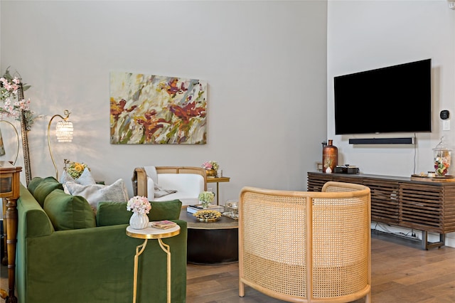 living room featuring hardwood / wood-style flooring