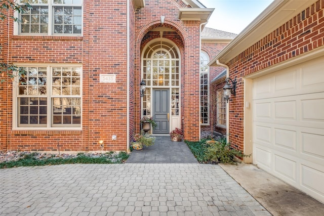 property entrance featuring a garage