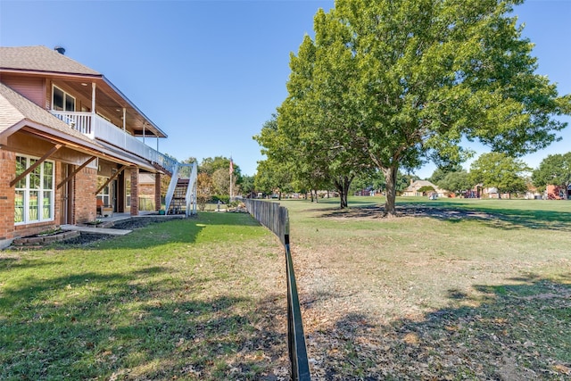 view of yard featuring a deck