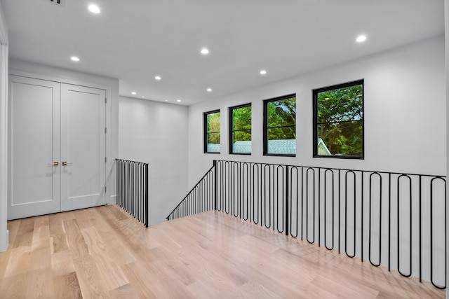 hall featuring light hardwood / wood-style flooring