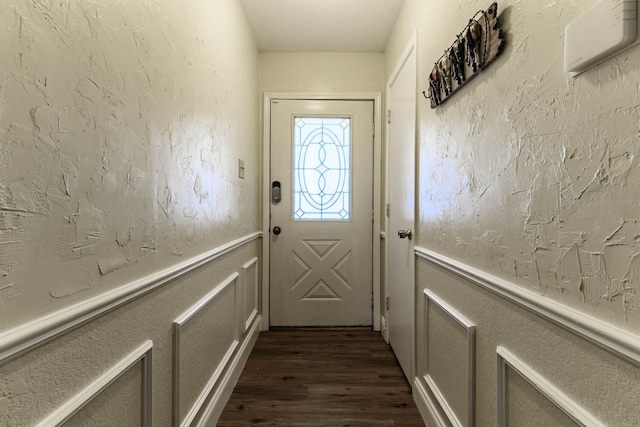 doorway featuring dark hardwood / wood-style flooring