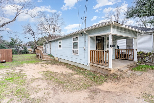 view of front of property with cooling unit