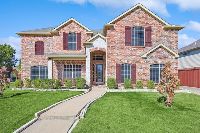 view of front property featuring a front lawn