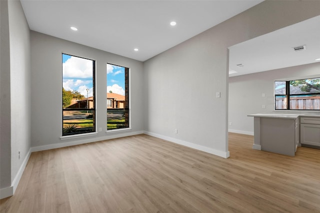 empty room featuring light wood-type flooring