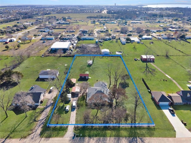 drone / aerial view with a residential view