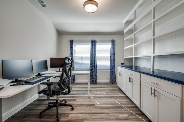 office space featuring light wood-type flooring