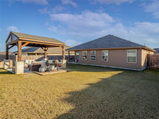 view of yard with a patio and an outdoor hangout area