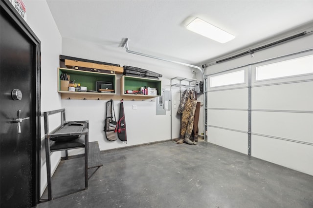 garage featuring electric panel