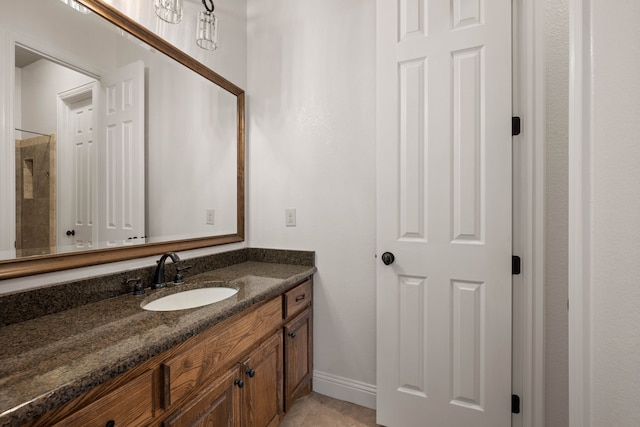 bathroom featuring vanity and tile patterned floors