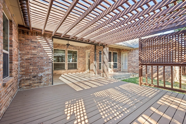 wooden terrace with a pergola