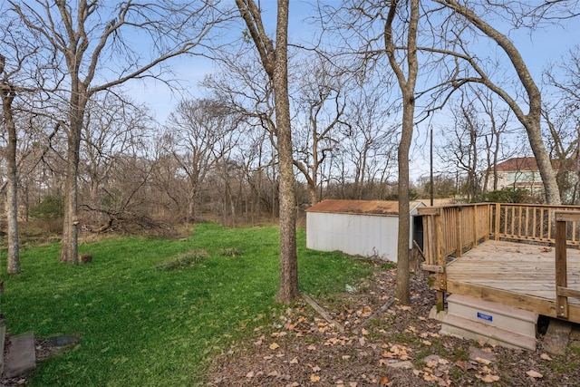 view of yard featuring a deck