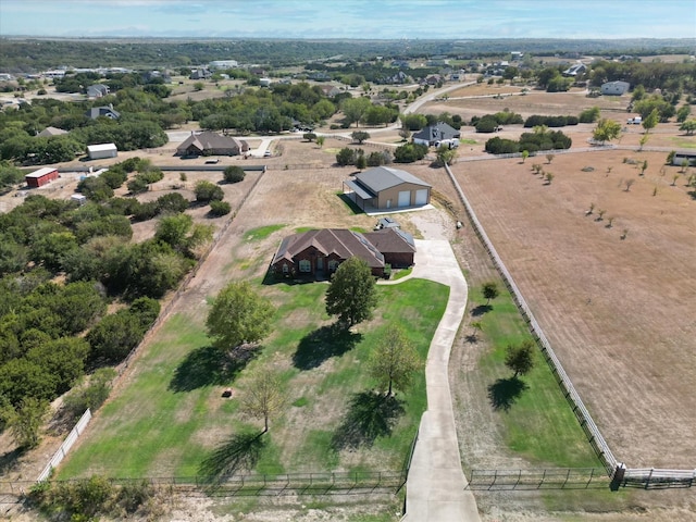 bird's eye view with a rural view