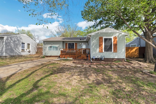 view of front of property featuring a deck