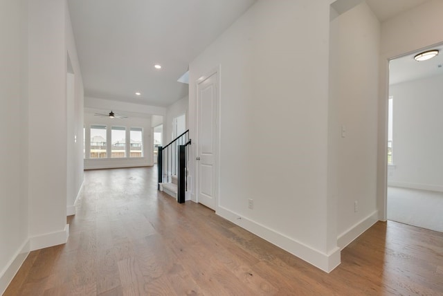 hallway featuring light hardwood / wood-style flooring