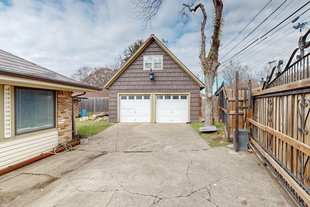 view of garage