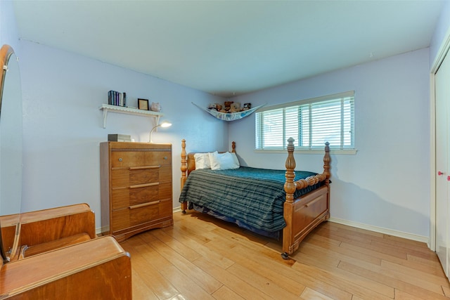 bedroom featuring light hardwood / wood-style flooring