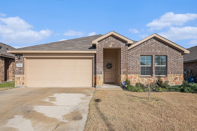 ranch-style house featuring a garage