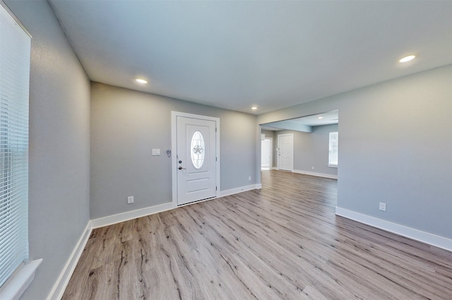 entrance foyer featuring light hardwood / wood-style floors