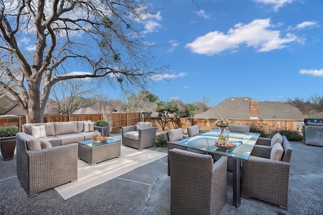 view of patio / terrace with an outdoor hangout area