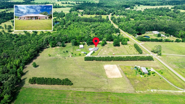 bird's eye view featuring a rural view