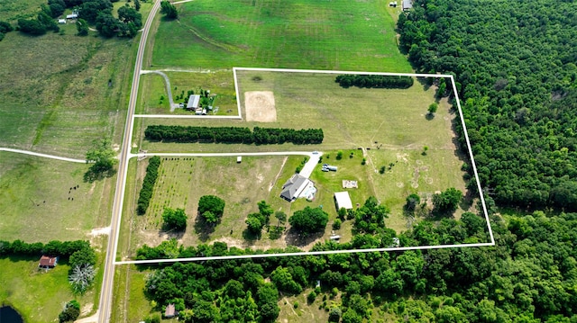 drone / aerial view featuring a rural view