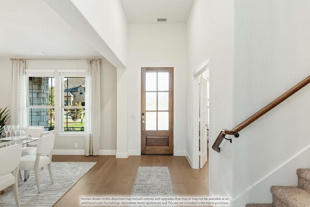 entrance foyer featuring light wood-type flooring