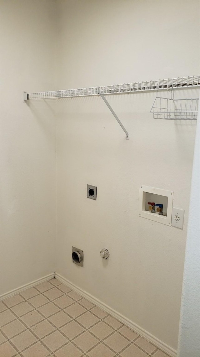 laundry room with hookup for an electric dryer, washer hookup, and gas dryer hookup