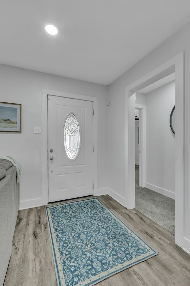 foyer entrance featuring light hardwood / wood-style flooring