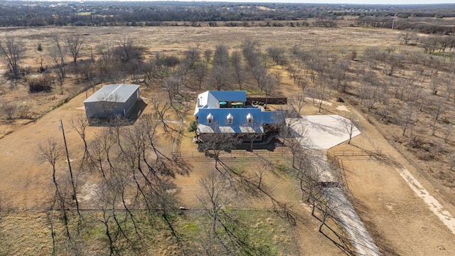 aerial view with a rural view