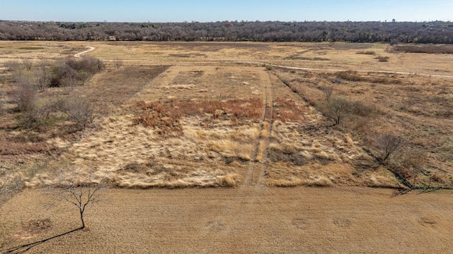 birds eye view of property with a rural view