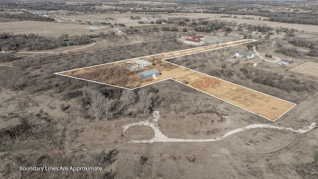 bird's eye view with a rural view