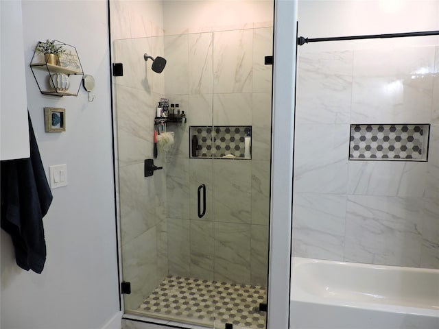 bathroom featuring walk in shower